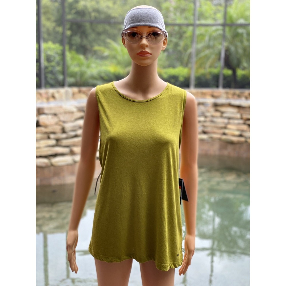 Nike Women's Gold Open Back Tank Top L | Activewear Sportswear New with Tags